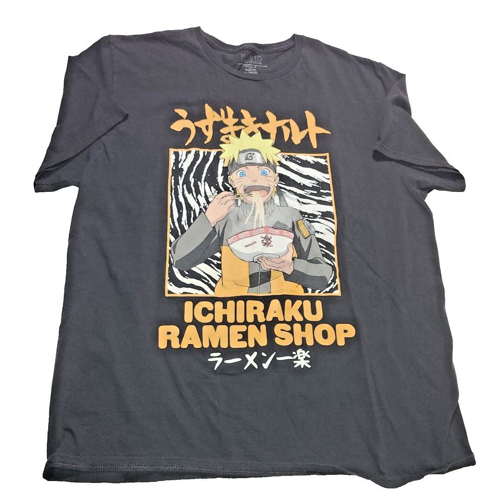 Naruto Anime XL‎ Lot of 2 Ichiraku Ramen Shop and Shonen Jump Graphic Tshirts